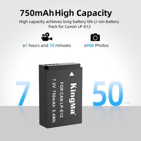 Pin Sạc Kingma Canon LP-E12 1750mAh V4