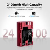 Pin Sạc Kingma for Canon LP-E6NH 2400mAh , sạc BM-058Q nhanh