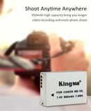 Pin Sạc Kingma for Canon NB-10L 950mAh