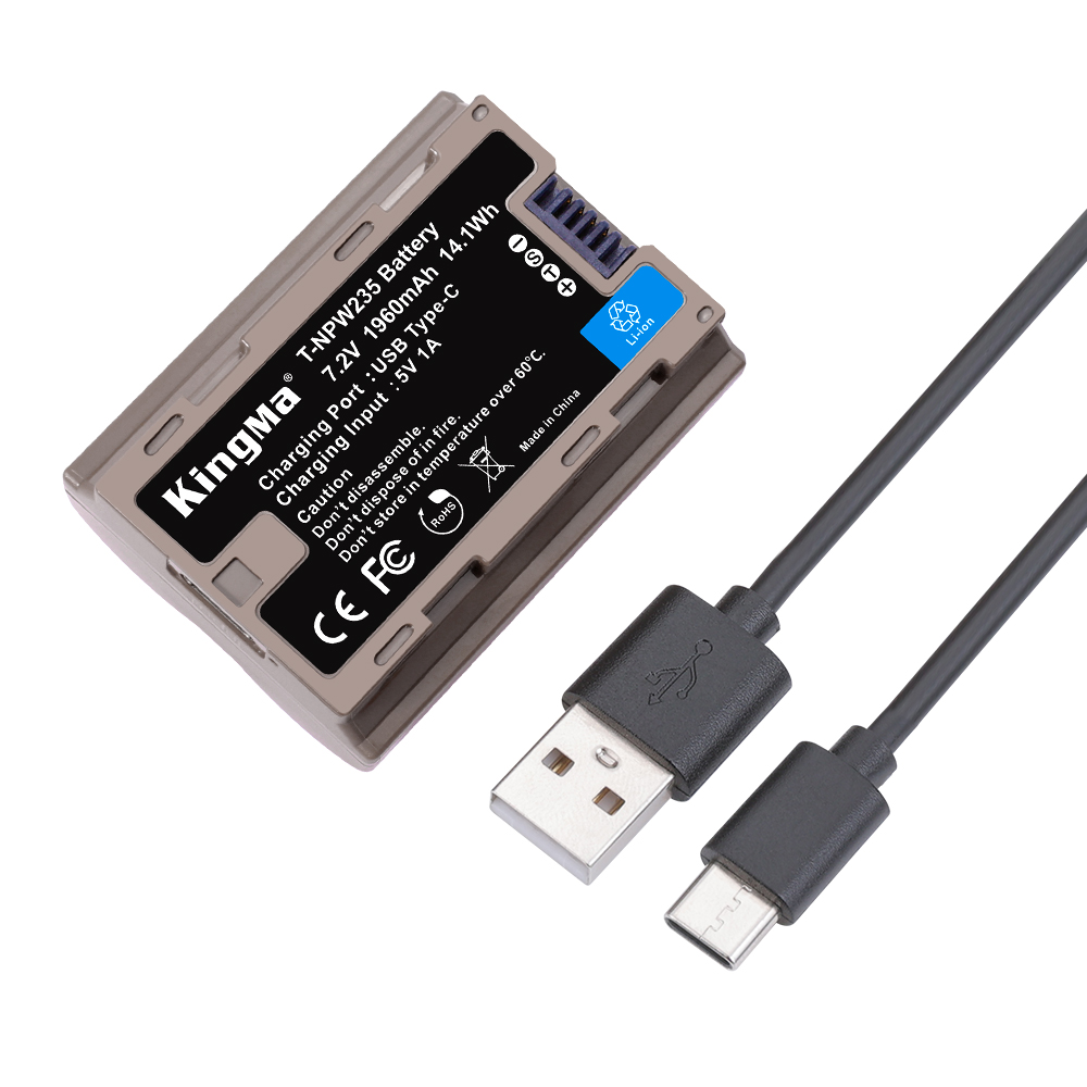 Pin máy ảnh Kingma sạc trực tiếp Type-C for Fujifilm NP-W235 , 1960mAh