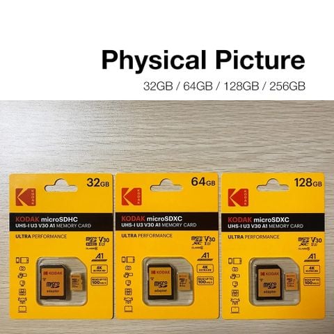 Thẻ nhớ Kodak Micro SDXC UHS-I U3 V30 128GB