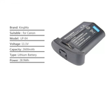 Pin Kingma for Canon LP-E4 2600mAh