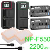 Pin Kingma Sony NP-F550, 2200mAh và Sạc đôi V4, V5 Màn hình LCD for Sony NP-F550/F770/F970/FM500H