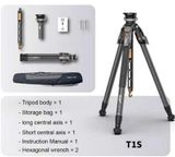 Chân máy sợi carbon COMAN T1SV5 , thao tác nhanh ( chân máy T1S và đầu fluid V5 )