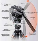 Chân máy sợi carbon COMAN T1V5 , thao tác nhanh ( chân máy T1 và đầu fluid V5 )