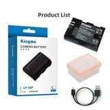 Pin máy ảnh Kingma sạc trực tiếp Type-C for Canon LP-E6P , 2600mAh