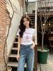 Áo T-shirt Trắng in hình ly kem chữ đỏ 
