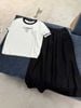  1.Chân váy lụa tơ tằm đen dáng dài xếp rủ 