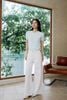  Áo CDG ngắn tay xanh pastel họa tiết chìm 