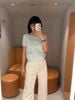  Áo CDG ngắn tay xanh pastel họa tiết chìm 