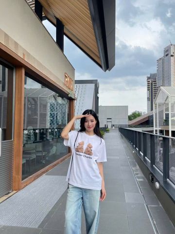  Áo thun trắng Gấu đôi 