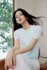  Áo CDG ngắn tay xanh pastel họa tiết chìm 