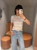  Quần jean xanh ống rộng họa tiết monogram 