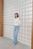  Áo CDG trắng cổ tròn dệt họa tiết – Cotton pha Silk 