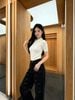  Áo Polo Trắng gân nổi 
