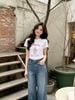  Áo T-shirt Trắng in hình ly kem chữ đỏ 