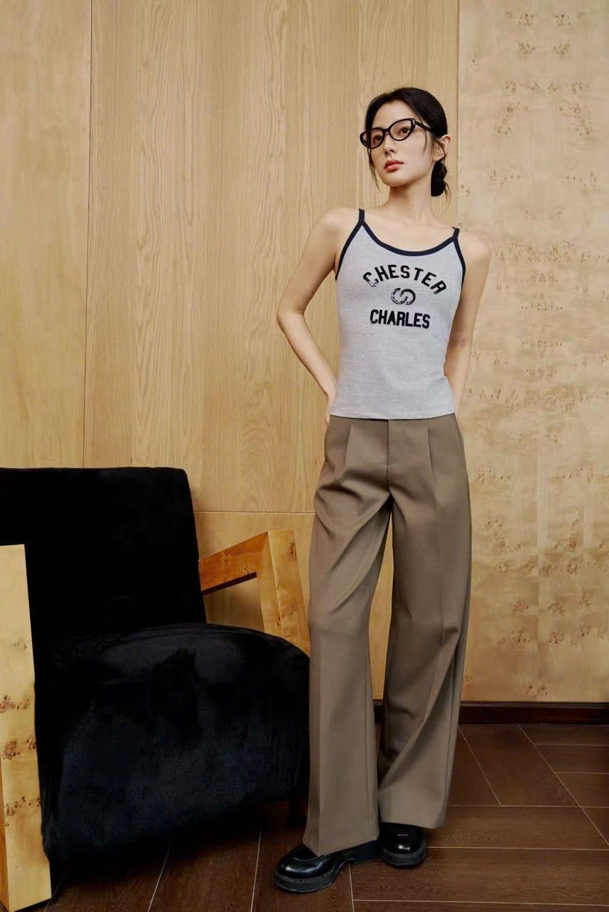  Áo Tanktop Xám viền đen Logo CC 
