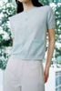  Áo CDG ngắn tay xanh pastel họa tiết chìm 