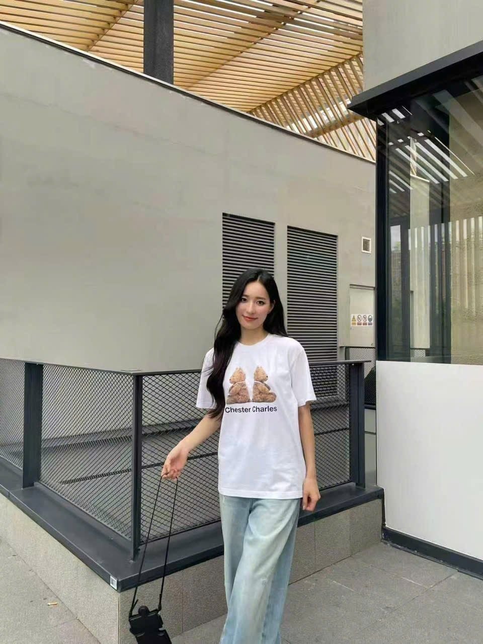  Áo thun trắng Gấu đôi 