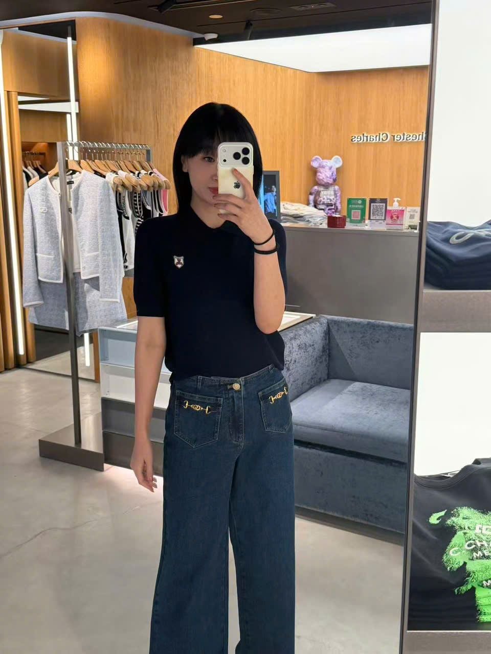  Áo polo xanh navy logo huy hiệu 