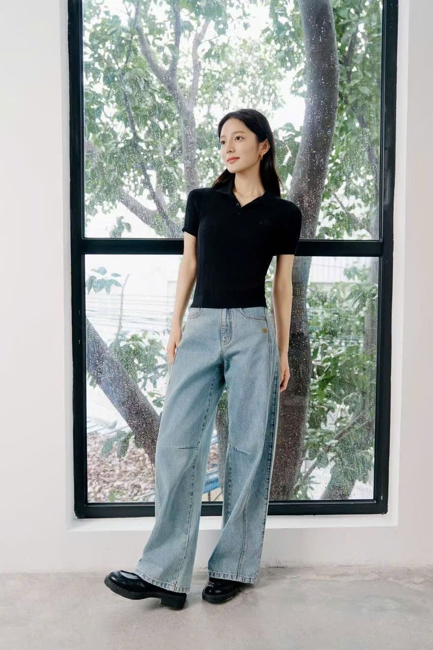  Áo Polo Đen gân nổi 