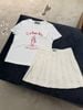  Áo T-shirt Trắng in hình ly kem chữ đỏ 