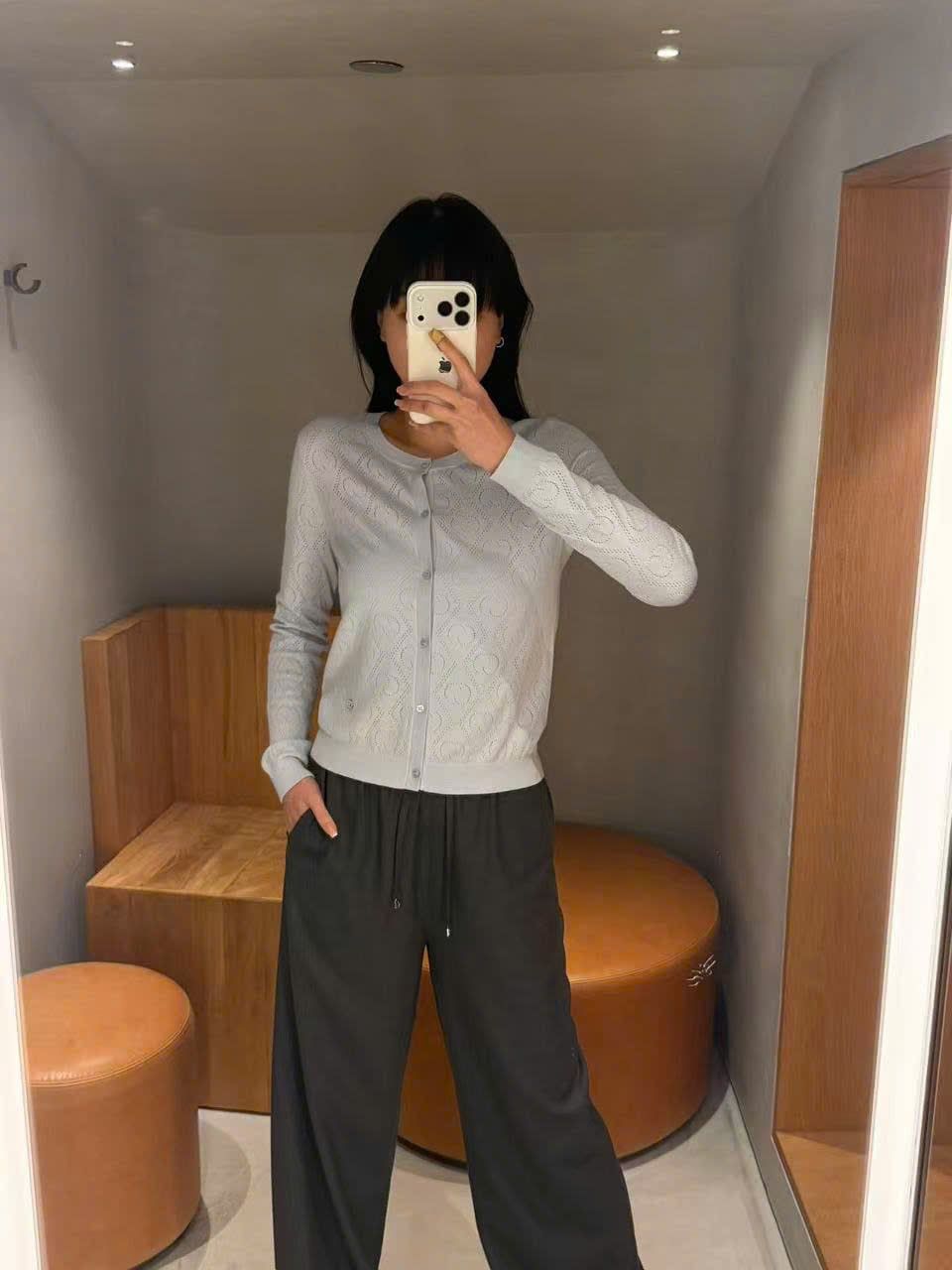  Áo CDG xanh Monogram cổ tròn 