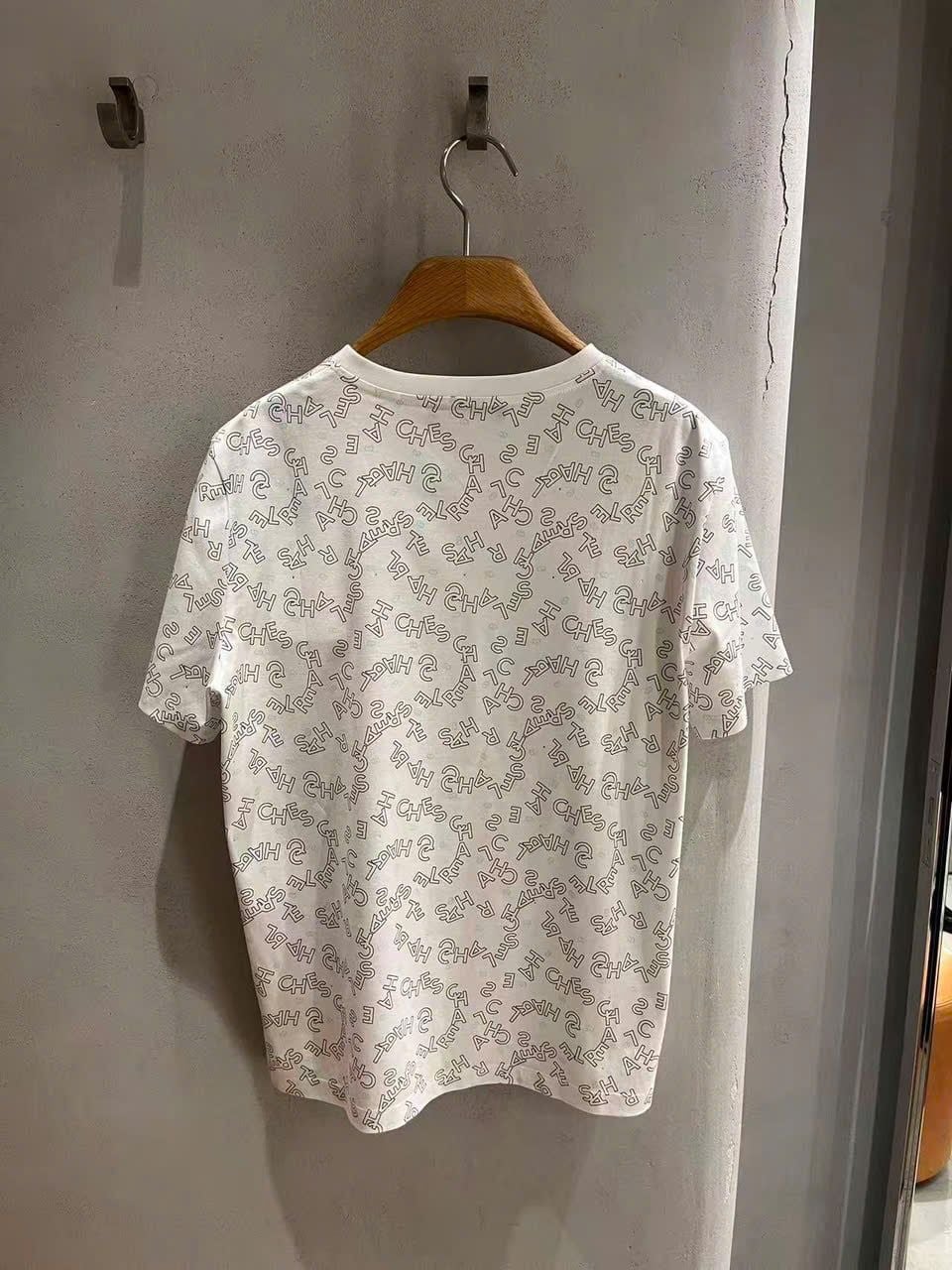  Áo thun trắng cotton Chữ in chìm 