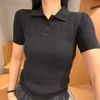  Áo Polo Đen gân nổi 