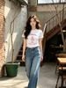  Áo T-shirt Trắng in hình ly kem chữ đỏ 