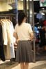  Áo CDG ngắn tay kem viền đỏ Burgundy 