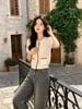  Áo CDG ngắn tay kem viền đỏ Burgundy 