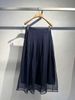  1.Chân váy lụa tơ tằm xếp ly màu navy đậm 