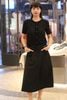  Áo Cardigan Ngắn Tay Đen Phối Viền Bèo 