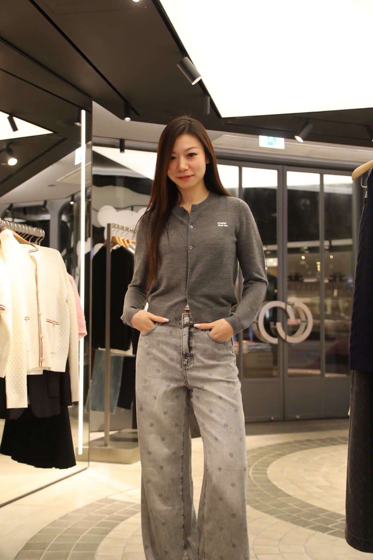  Quần Jean Giấy Xám Họa Tiết Nơ 