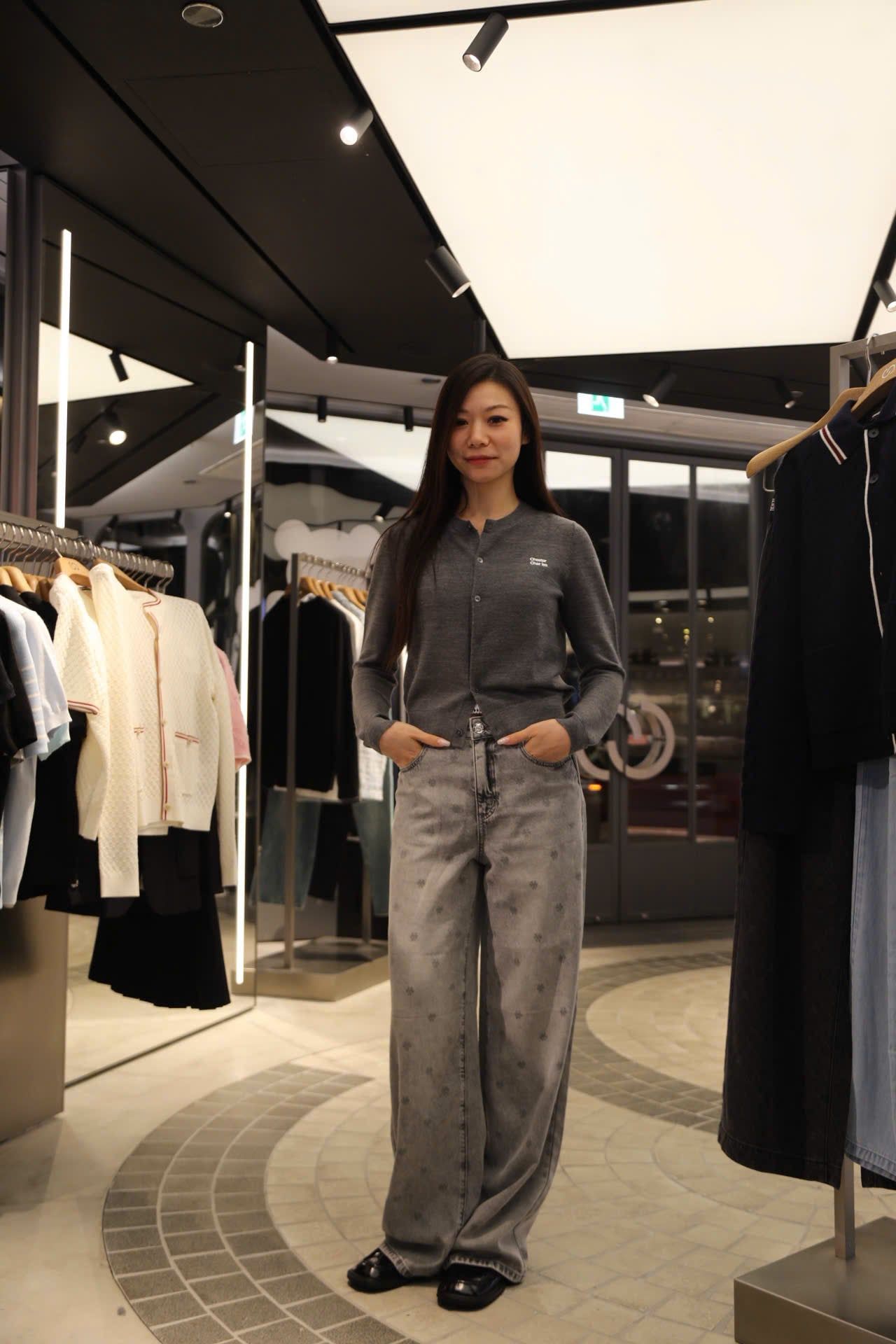  Quần Jean Giấy Xám Họa Tiết Nơ 