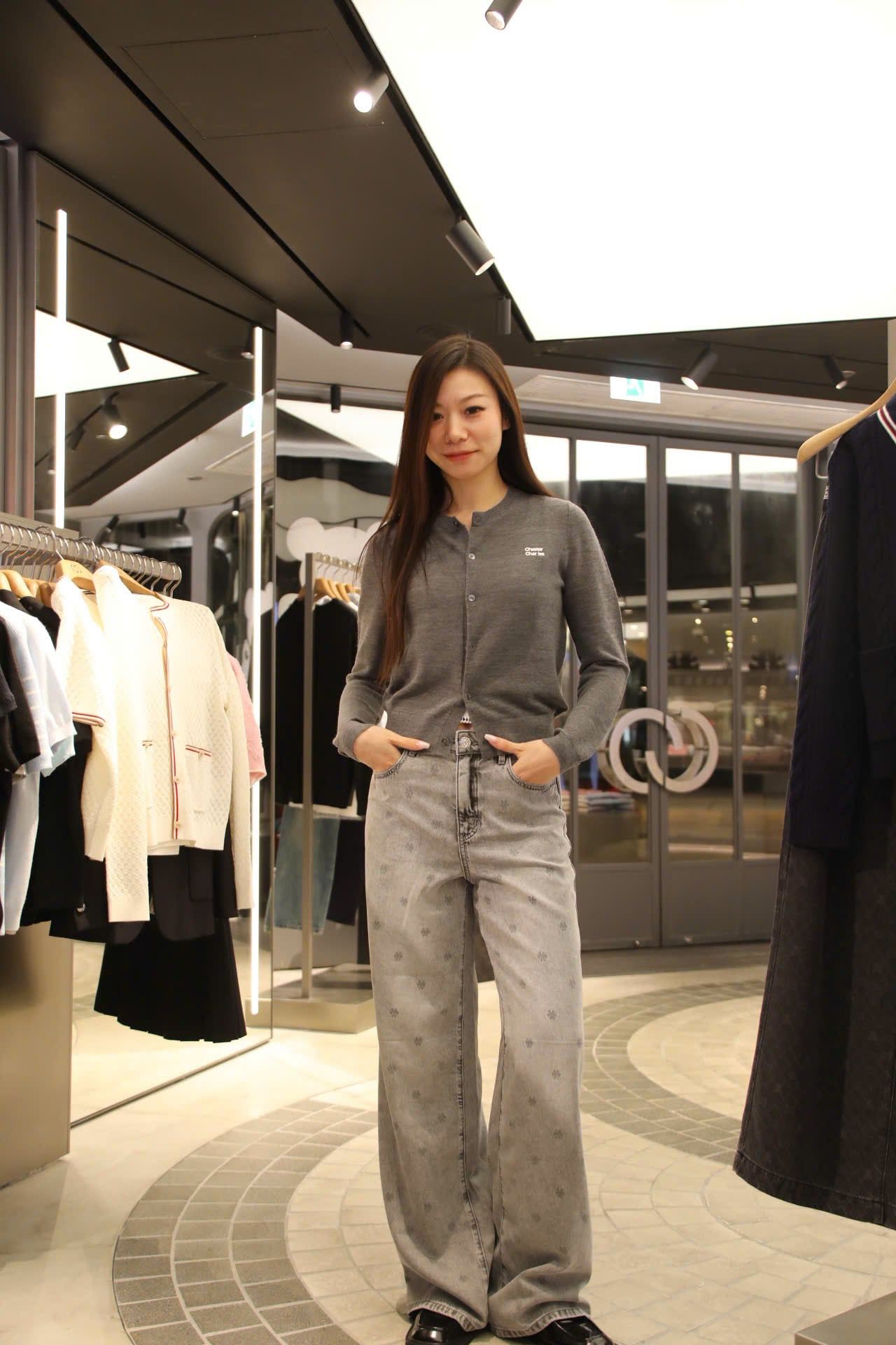  Quần Jean Giấy Xám Họa Tiết Nơ 