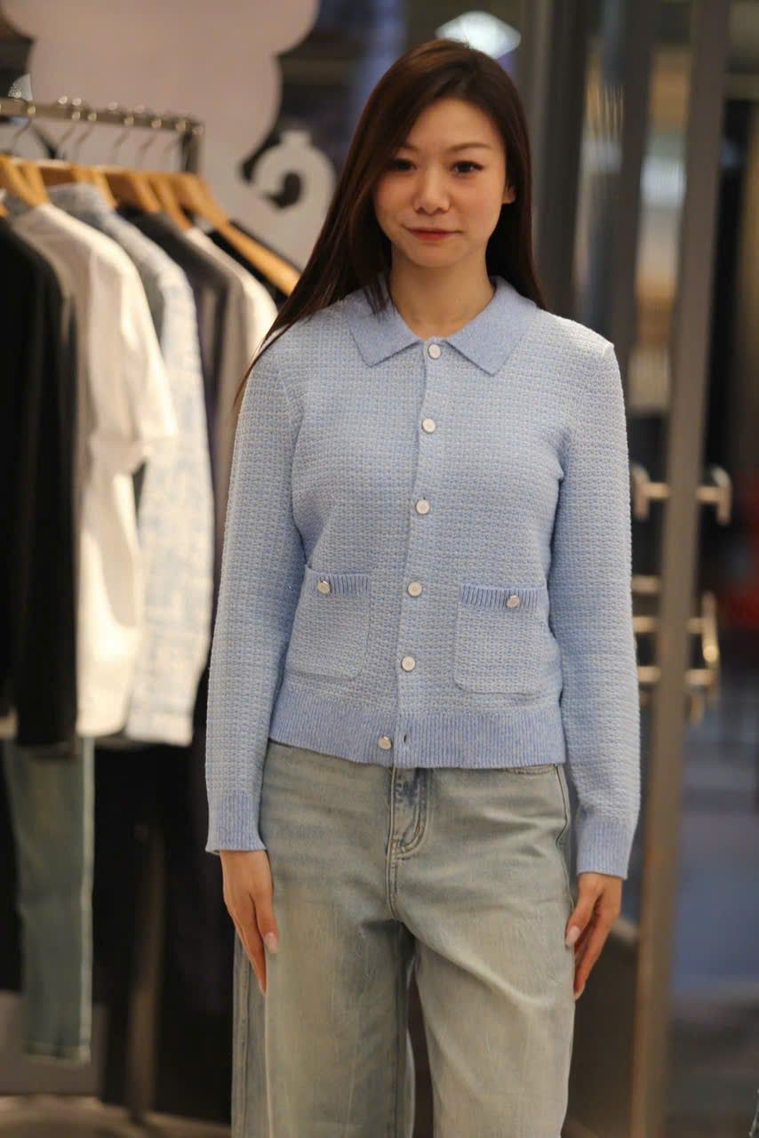  Áo Cardigan Xanh Baby Dệt Texture Chester Charles 