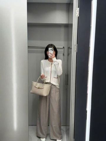 Áo CDG dài tay kem viền đỏ Burgundy 