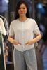  Áo CDG ngắn tay xanh pastel họa tiết chìm 