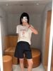  Áo T-shirt Trắng in hình ly kem chữ đỏ 