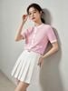  Áo CDG hồng ngắn tay viền trắng 