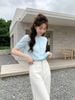  Áo CDG ngắn tay xanh pastel họa tiết chìm 