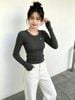  Áo Len Xám Cashmere Dệt Gân 