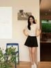  Áo CDG ngắn tay trắng, cổ tròn, chữ C.Charles 