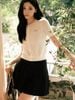  Áo CDG ngắn tay trắng, cổ tròn, chữ C.Charles 