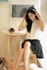  Áo CDG ngắn tay trắng, cổ tròn, chữ C.Charles 