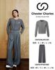  Áo Cardigan Xám Cổ Tròn Logo Ngực Trái 