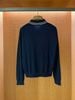  Áo Polo Navy Cashmere Cổ Sọc Tay Dài 
