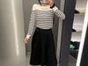  Áo Dài Tay Trắng Kẻ Đen Logo Tròn Ngực 